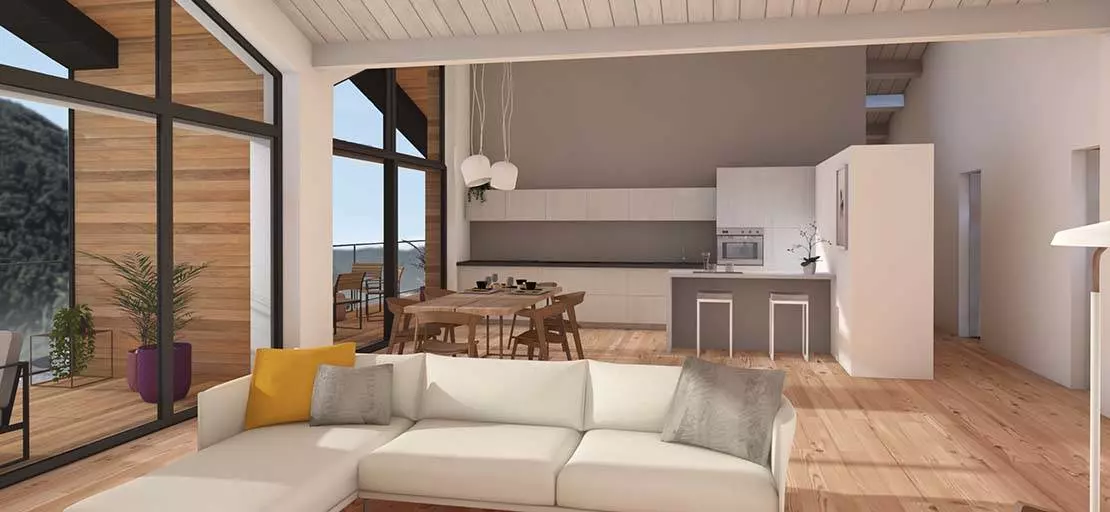 L’appartamento moderno con l’ampio balcone vista lago